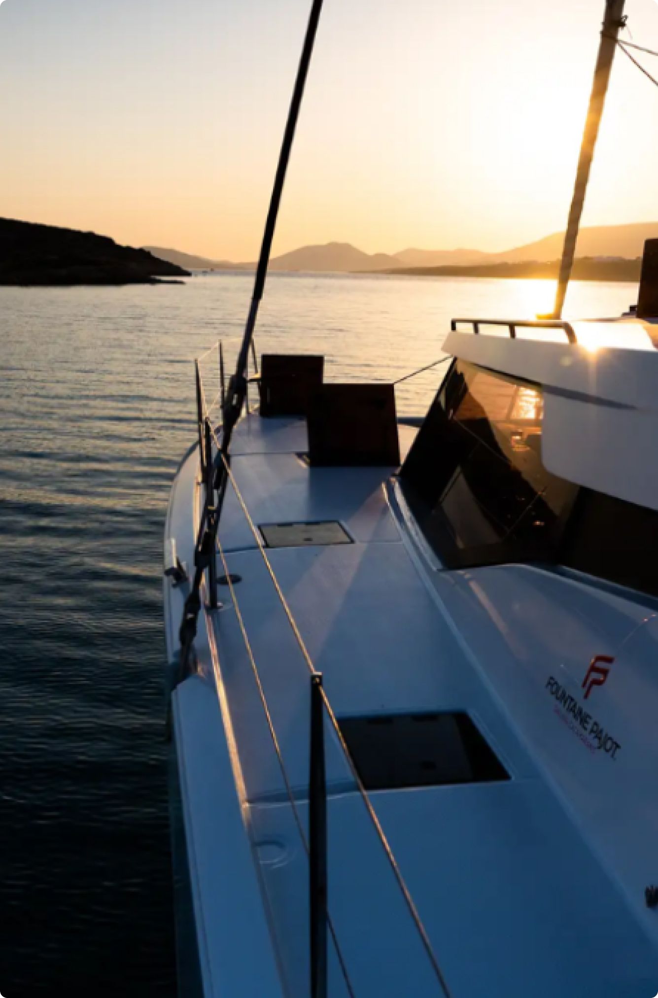 catamaran at sunset