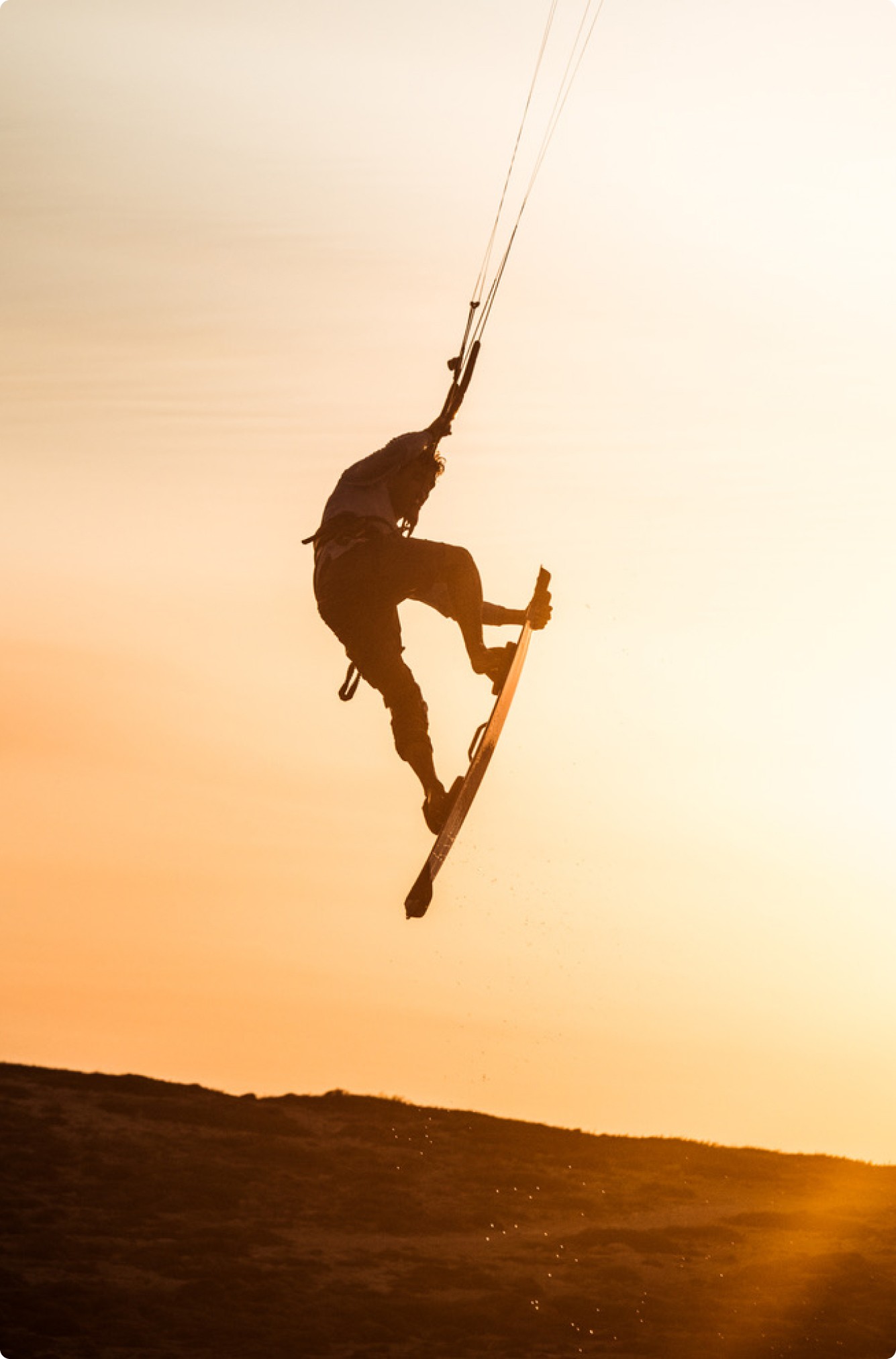 kitesurfing sunset